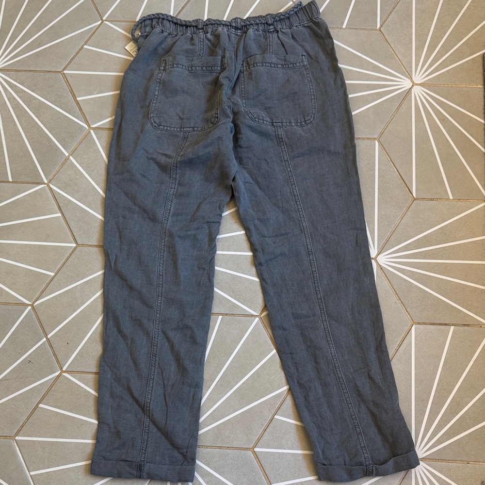C&C California linen blend Gray Cropped Drawstring Pants NWT SZ XS - Picture 5 of 5